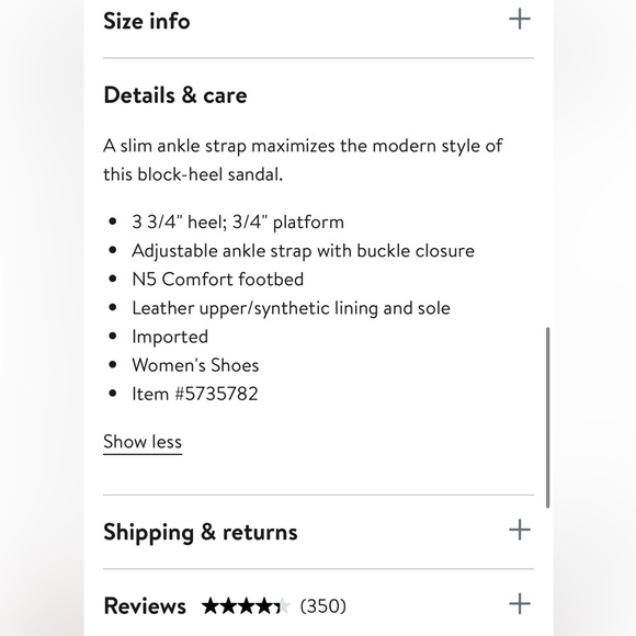 Naturalizer Joy Ankle Strap Sandal Light Bronze size 6W LIKE NEW! - Picture 4 of 13